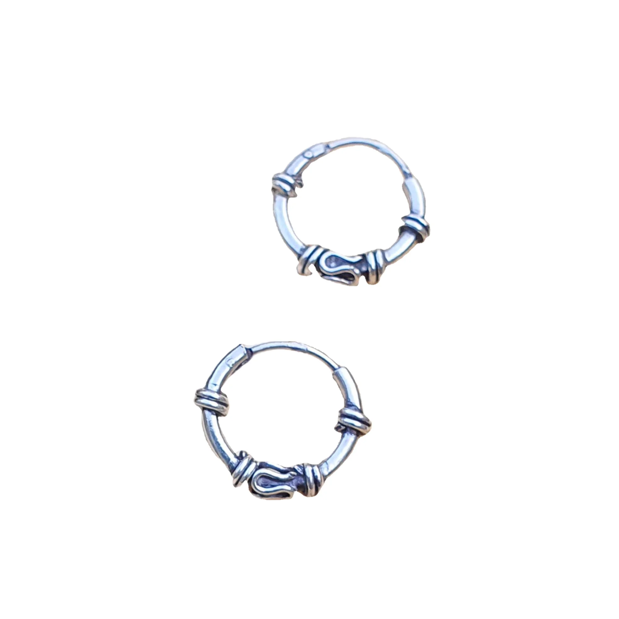 Little Sleeper Boho Hoop Earrings Fine Sterling Silver Hinged Huggie Huggie Oxidized Tiny Hoops for Kids Moms Everyday Gift