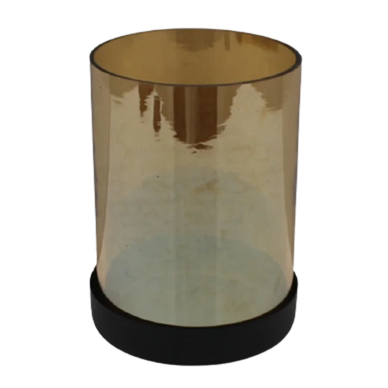 Home Decoration Candle Pillar Holder Glass Smoke Luster Iron Metal Nickel Silver Color Standard Size Candle Stand Handmade Bulk