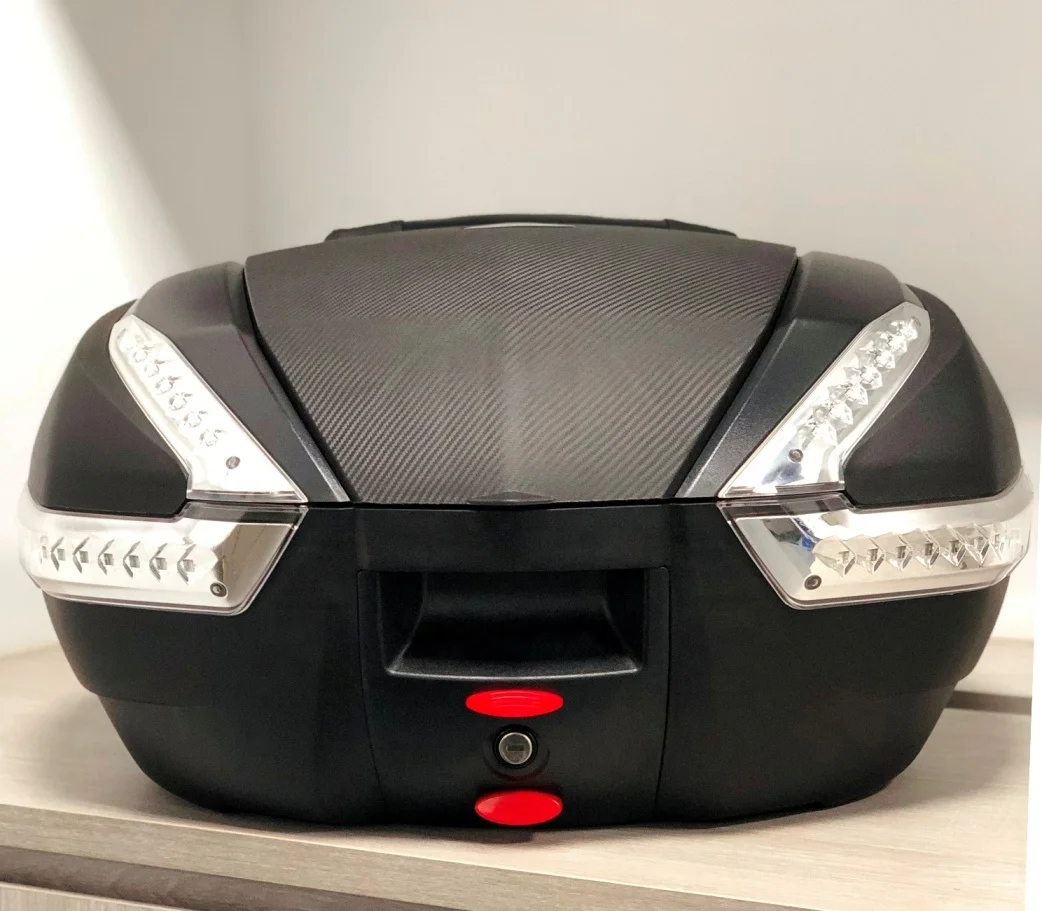 Motorcycle 47 Liter Top case, Top Box, Tail Box Scooter (with backrest & brake light)