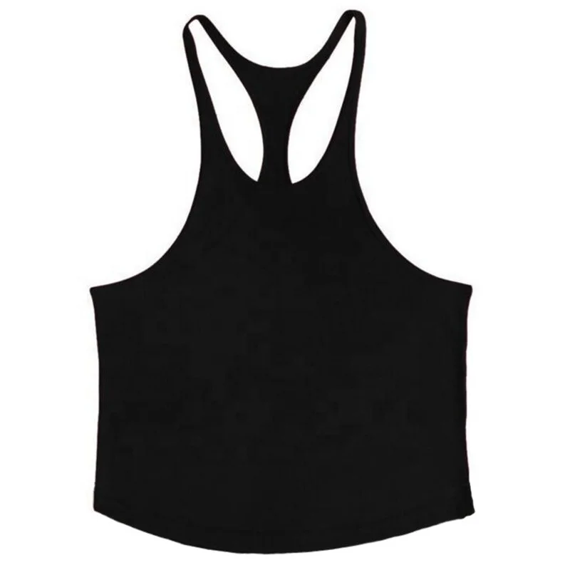 Wholesale custom men cotton white seamless fitness bodybuilding undershirt training string singlet gym tank tops vest for men