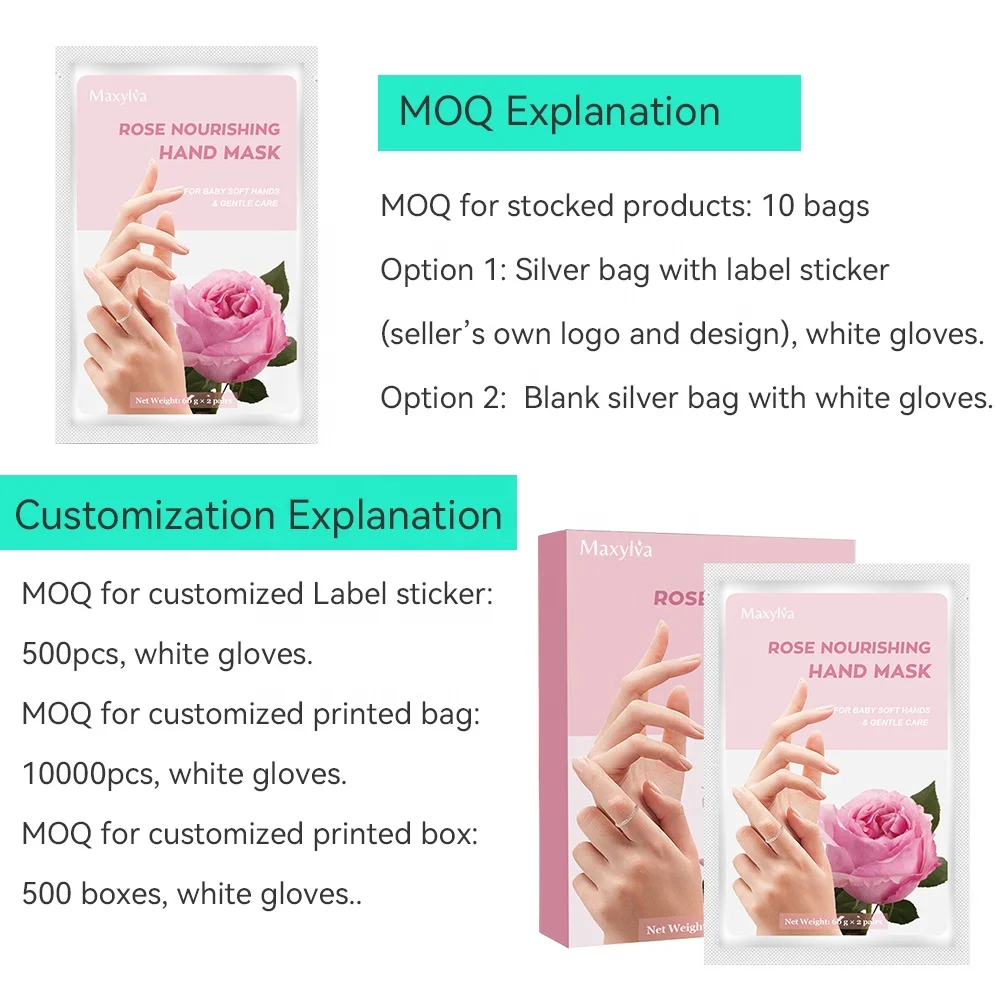 OEM Custom Private Label Gloves Shape Korean Style Hydrating Hand Mask with Collagen