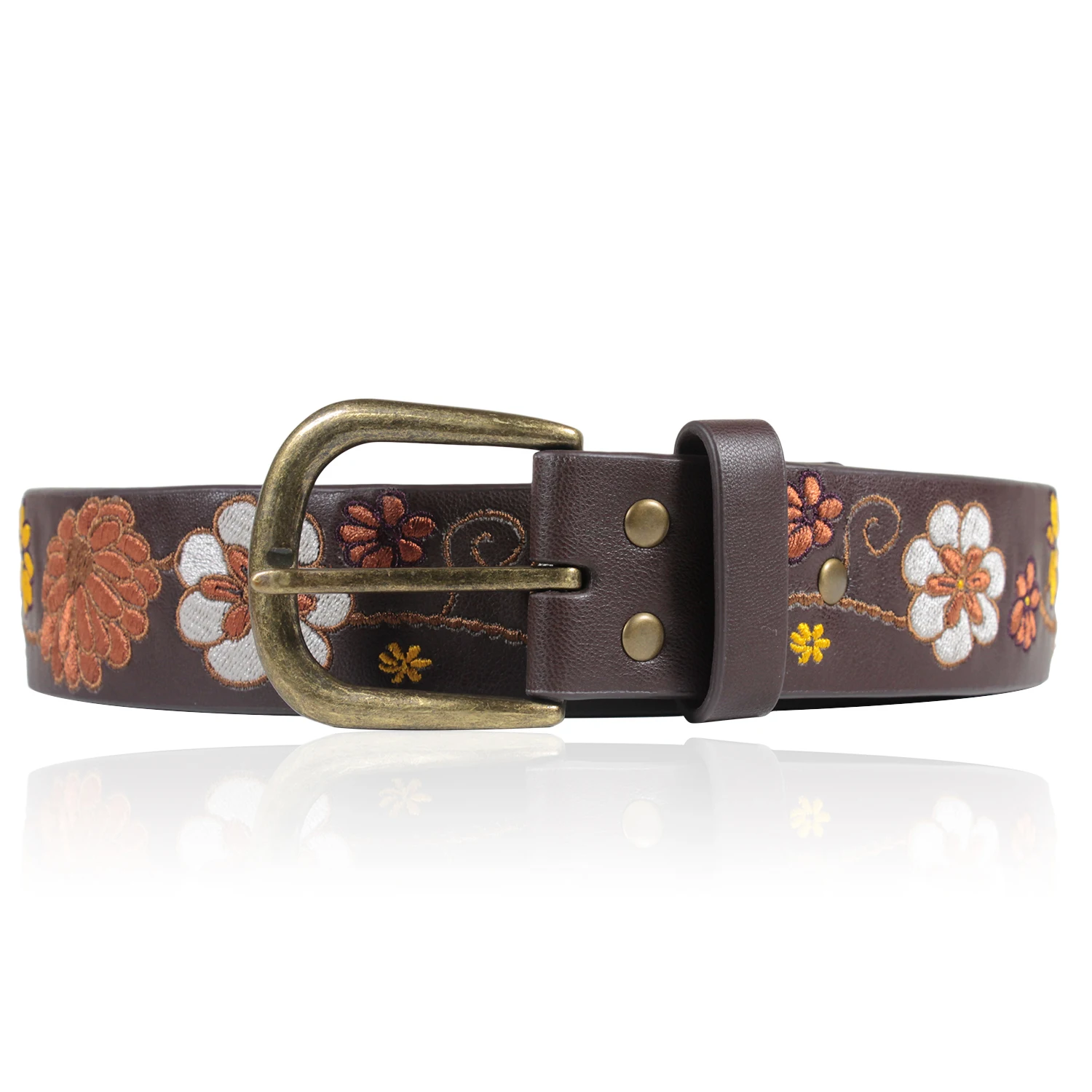 
Embroidered Floral Beautiful Genuine Leather Embroidery Women Waist Belt For Women 