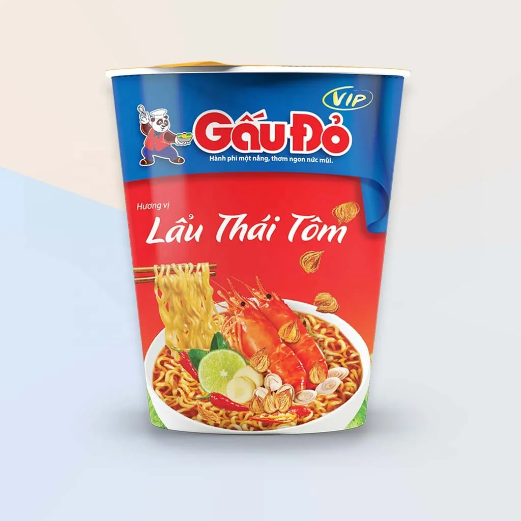 Vietnamese Tasty foods for all daily meals with Instant Noodles with Sour and Spicy Shrimp 65gram/package