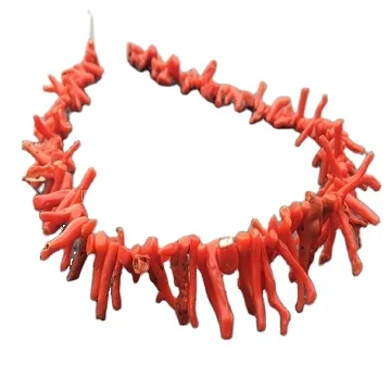 125 Piece Natural Genuine Red Coral Stick 1 Strand Branches Tree Raw Untreated Rough Making Jewelry