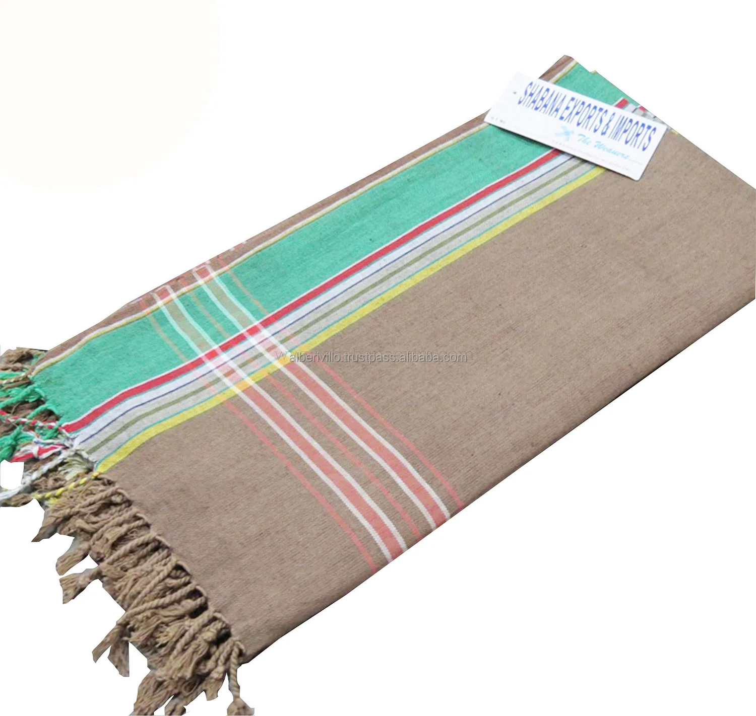 Square  Beach Embroidered Towel Kenyan Sarong Kikoy with Different Styles Multi Striped Kikoy Beach Towels from Indian Supplier