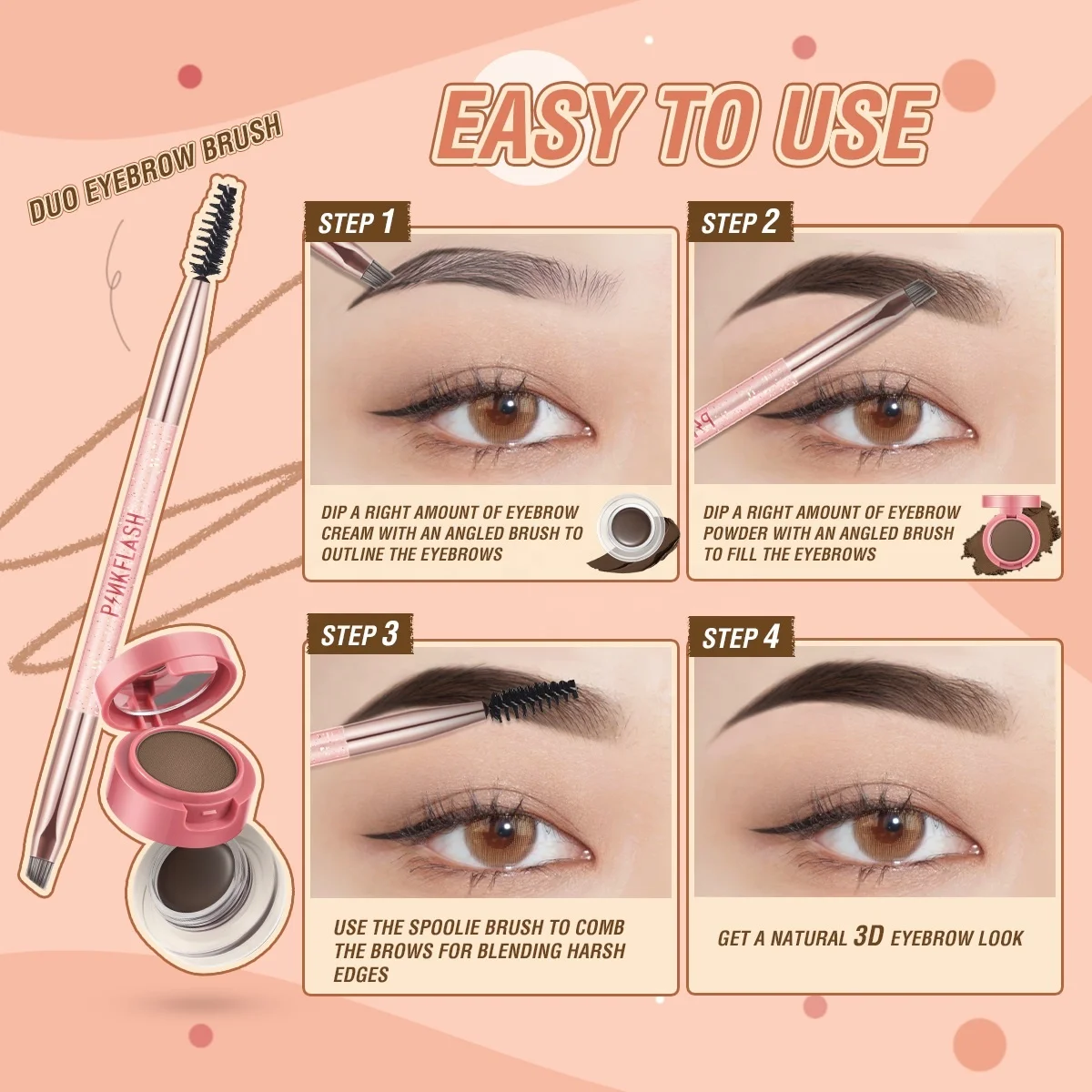 PINKFLASH PF-E22 Eye Makeup Products Eyebrow Paint Pomade Eye Brow Powder Beauty Eyebrow