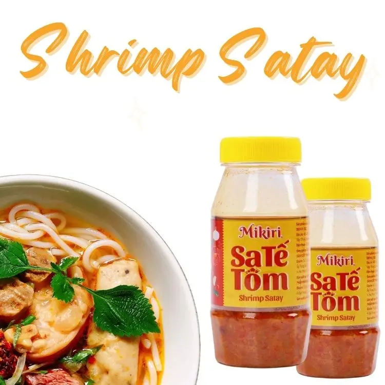 Shrimp satay 90g ingredients 5% shrimp, chili Used as a dipping sauce with Quang Noodles, Bun Bo, Pho, Chewy Noodles, Vermicelli