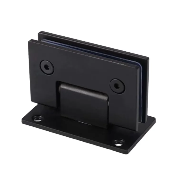 Heavy Duty Frameless Tempered Glass Shower Door with Stainless Steel Hinge Wall Niche Black Finish