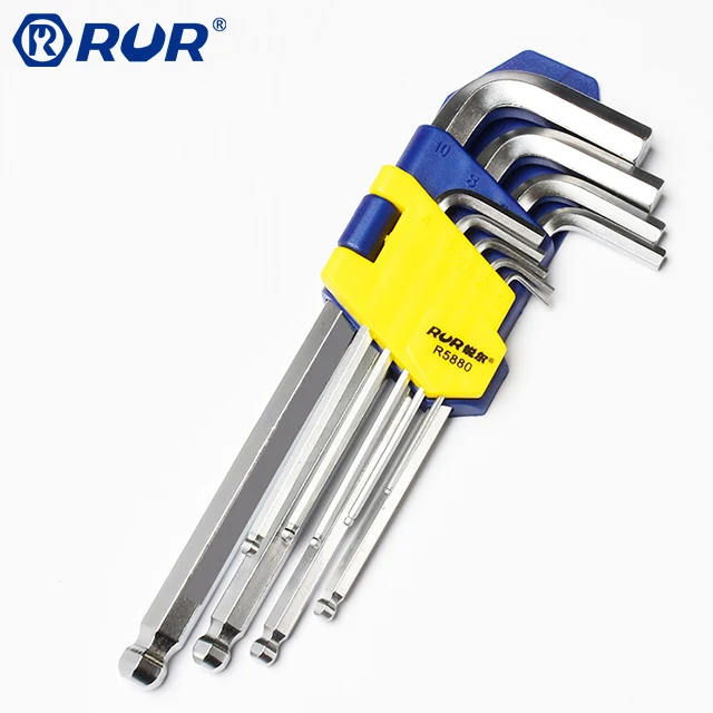 High Quality Wholesale Cheap High Precision Long Crv 9Pcs Hex Key Set