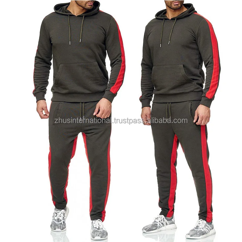 High Quality Top Selling Red 2 Piece Knitted Polyester Fleece Slim Fit Italian Custom Tracksuit With Custom Logo OEM Service