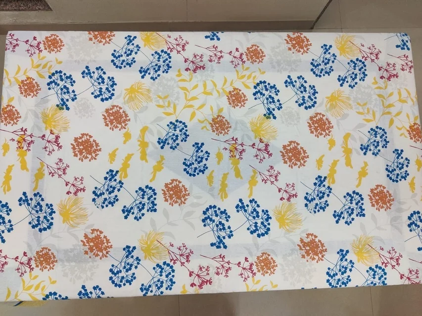 Fashion Table Cover New Design cotton Table Cloth customized Printed Vinyl Rich Field Customized Tablecloth Edge Binding Flower.