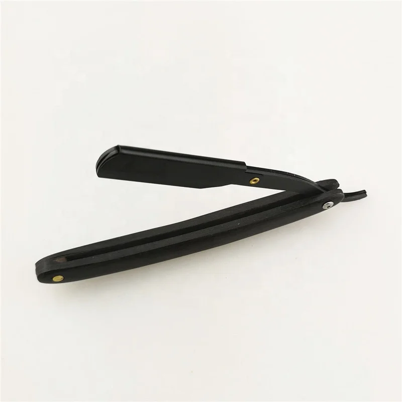 Бритвенная бритва с черной ручкой и прямым краем вашим логотипом индивидуальной упаковкой