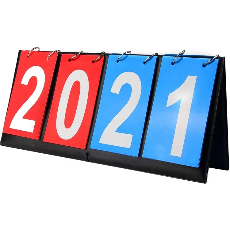 4 Digital Portable Table Top Scoreboard Easy Flip Score Keeper for Basketball Football Tennis Baseball Soccer Ping Pong Volleyb