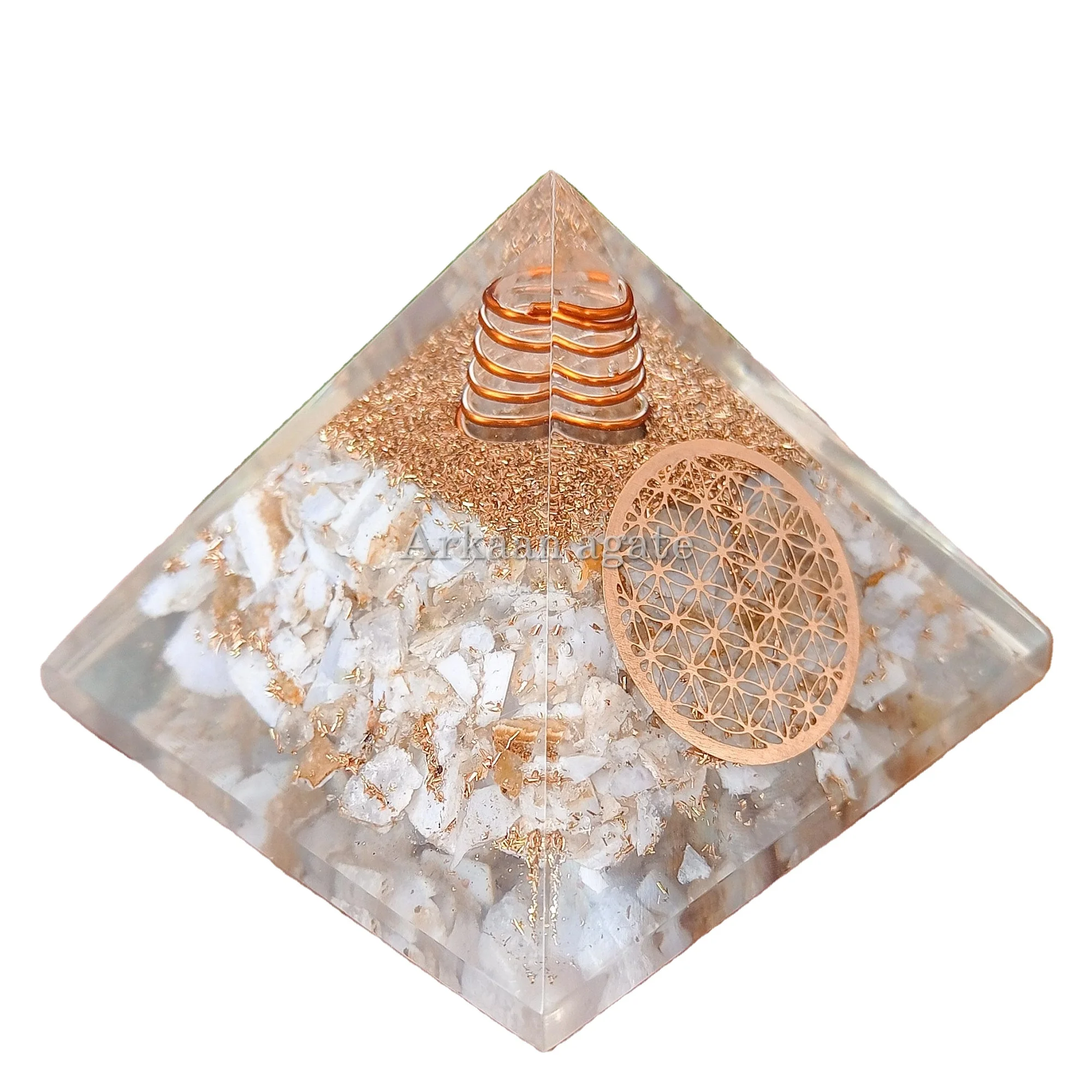 Wholesaler Blue Lace Agate Stone Orgone Pyramid chakra crystals healing For Sale