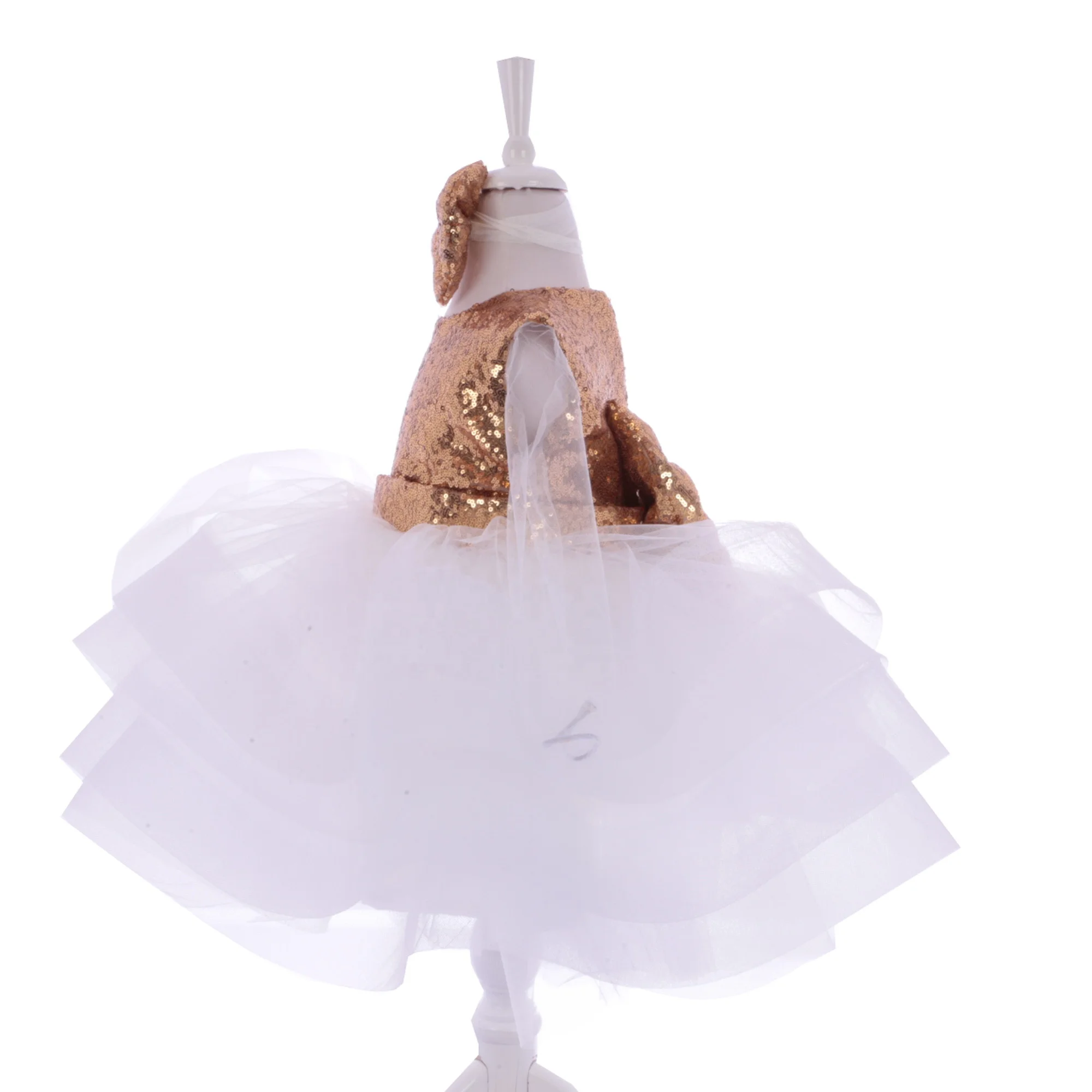 Gold White Tutu Skirt Summer Spring Baby Girl Clothes Birthday Party Wedding Dress Kids Dresses Dress For Girls Clothing