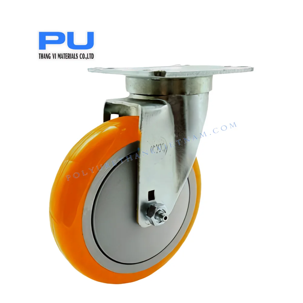 High Quality 1 Ton Extra Heavy Duty Industrial Caster Wheel 6 Inch and 8 Inch New Iron Core Polyurethane PU Load