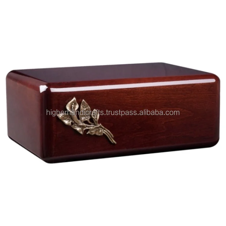 Celtic Cross Wood Cremation Urn for Ashes Cherry Finish Square Shape Human & Pet Burial Urns Funeral Supplies