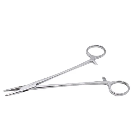 
18cm Dental Needle Holders Stainless Steel Orthodontic Plier Plated Handle Surgical Dental Instrument Implant Castroviejo 