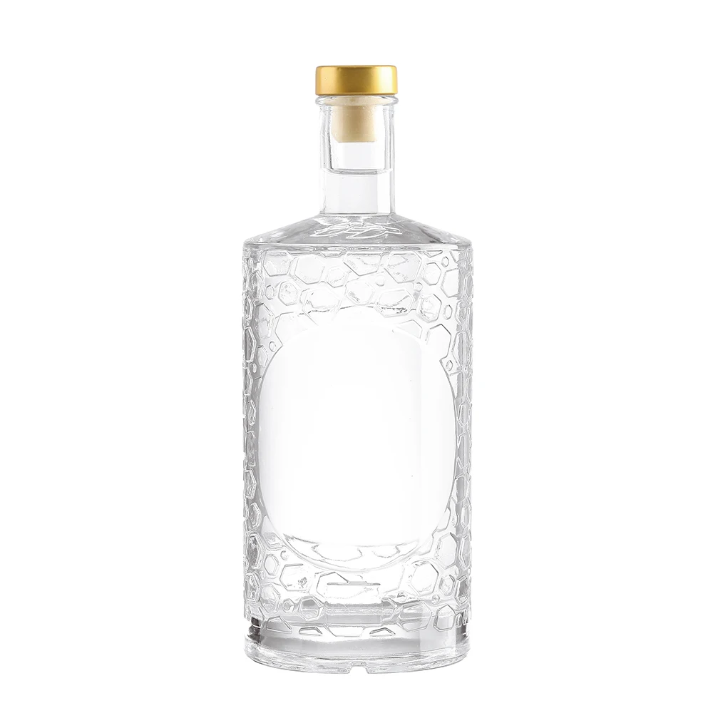 700ml low price Russian luxury vodka gin transparent glass spirit bottle wholesale custom glass bottle manufacturer