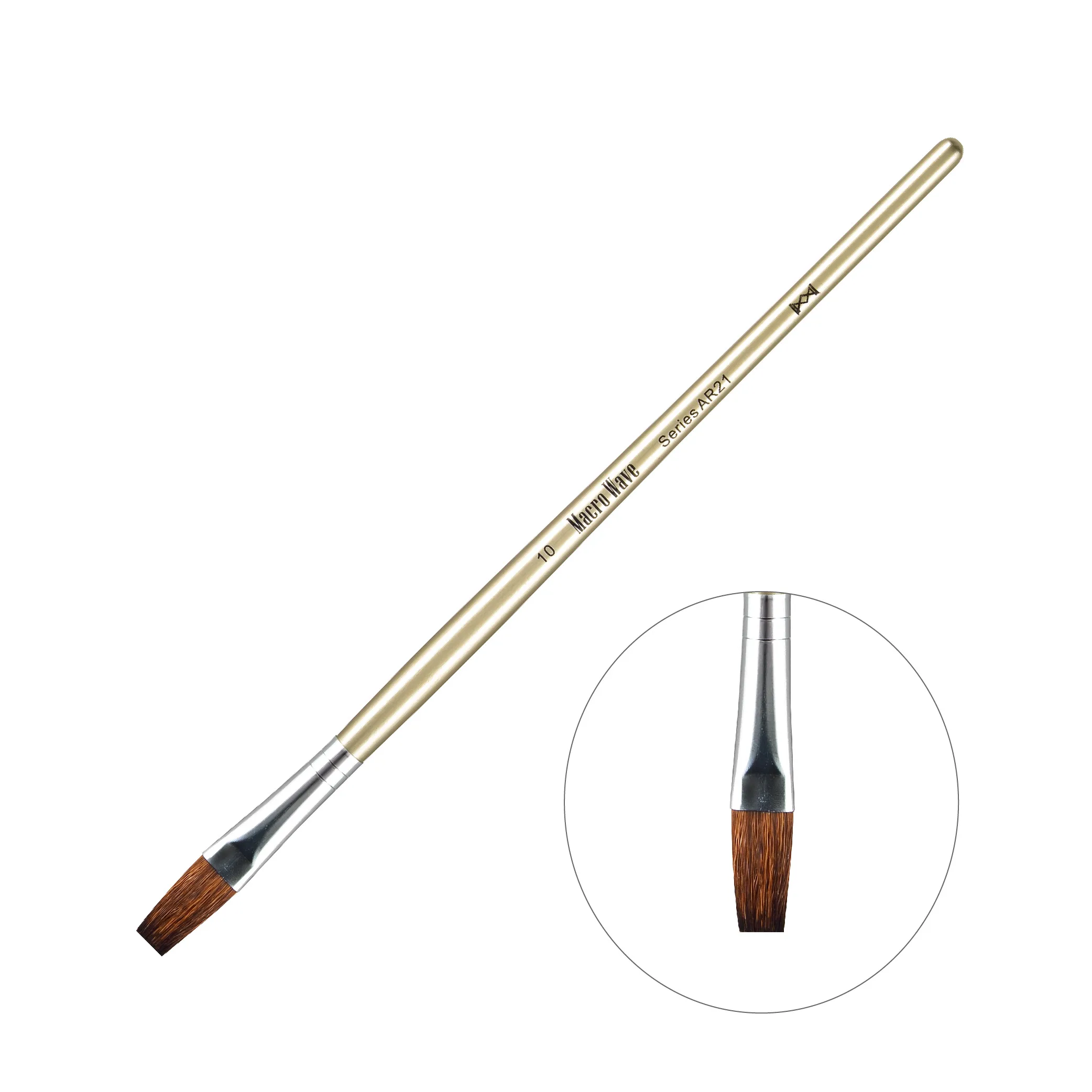 Professional Watercolor Brush With Goat Hair And Golden Varnish Wooden Handle