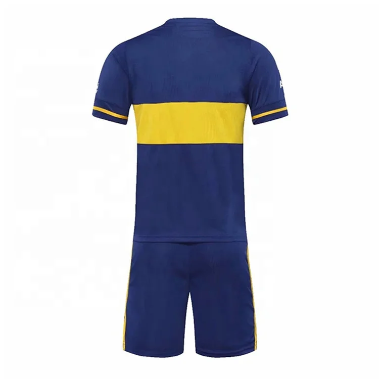 Wholesale Club Blue White Short Sleeve Men Soccer Wear Uniform Set Kits Custom Cheap Football Jerseys