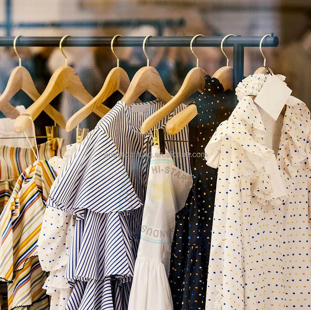 Custom logo wood wooden clip clothes trouser pants hanger