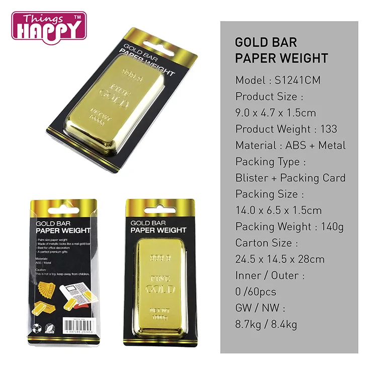 Cheap Souvenir Plastic Fake Gold Biscuts Pure Gold Bar Suisse Gold Bars Paper Weight