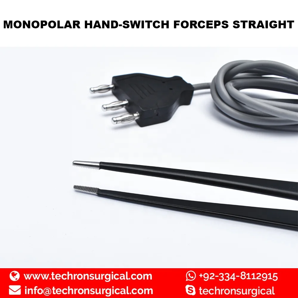 Serrated Tip Monopolar Hand Switch Forceps W/Fixed Cable