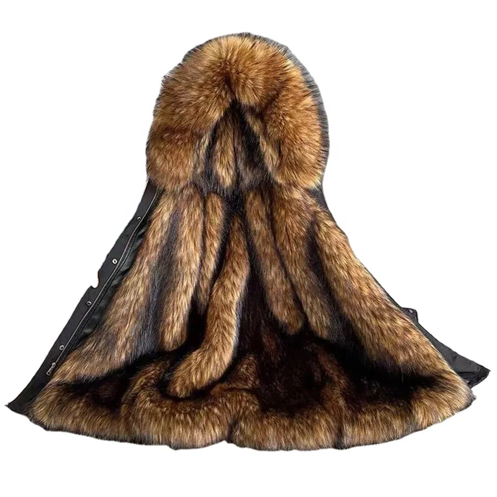 New Custom Design Lady Fur Collar Long Hoodies Warm Jackets Plus Size Winter Coat Women Parka Jackets