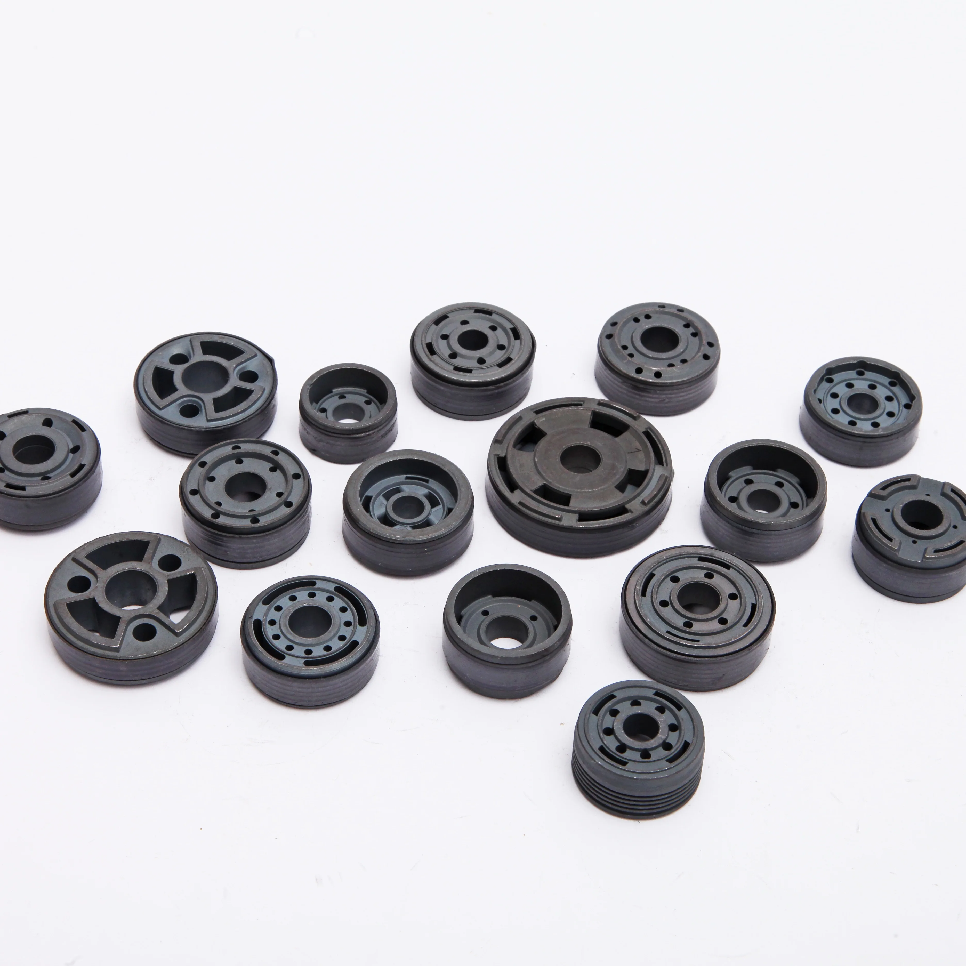 manufacturer customized  Fe-C-Cu powder metal sintered parts piston base valve and rod guide components shock absorber