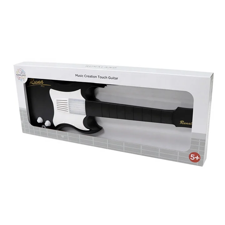 portable chords touch play stringless electric Toy Guitar Electronic Unisex ABS Led Plastic Microphone Toy