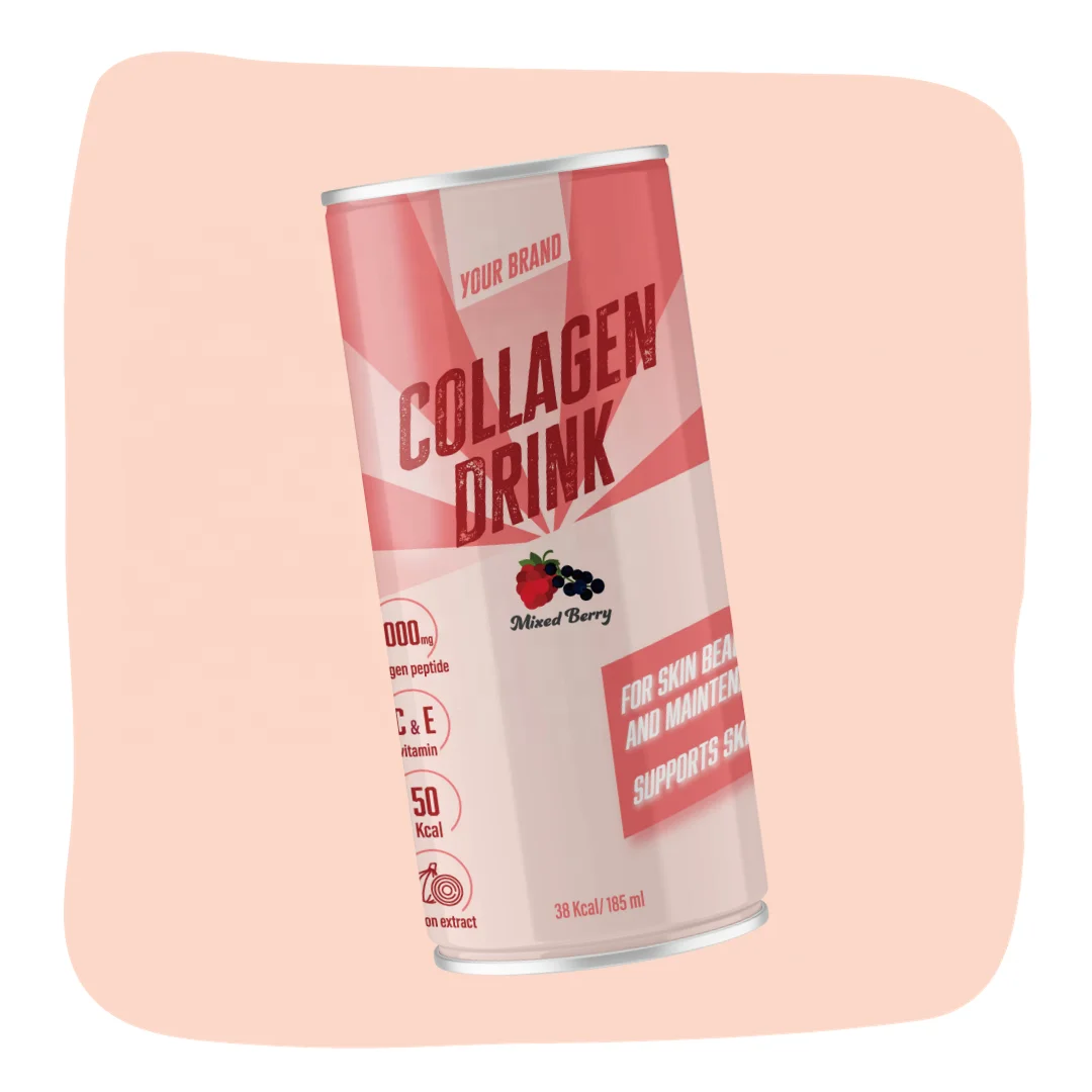 Private Label OEM Food Supplement Functional Beverage Tin Can Collagen Drink for Skin Beauty and Wound Recovery