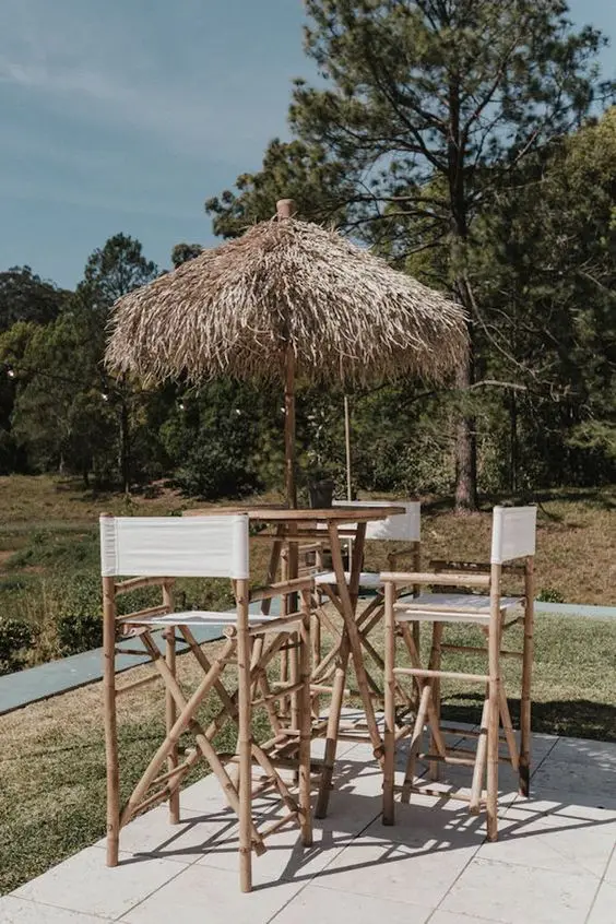 [wholesale] Bamboo Director folding chair / Bamboo Garden Bar set