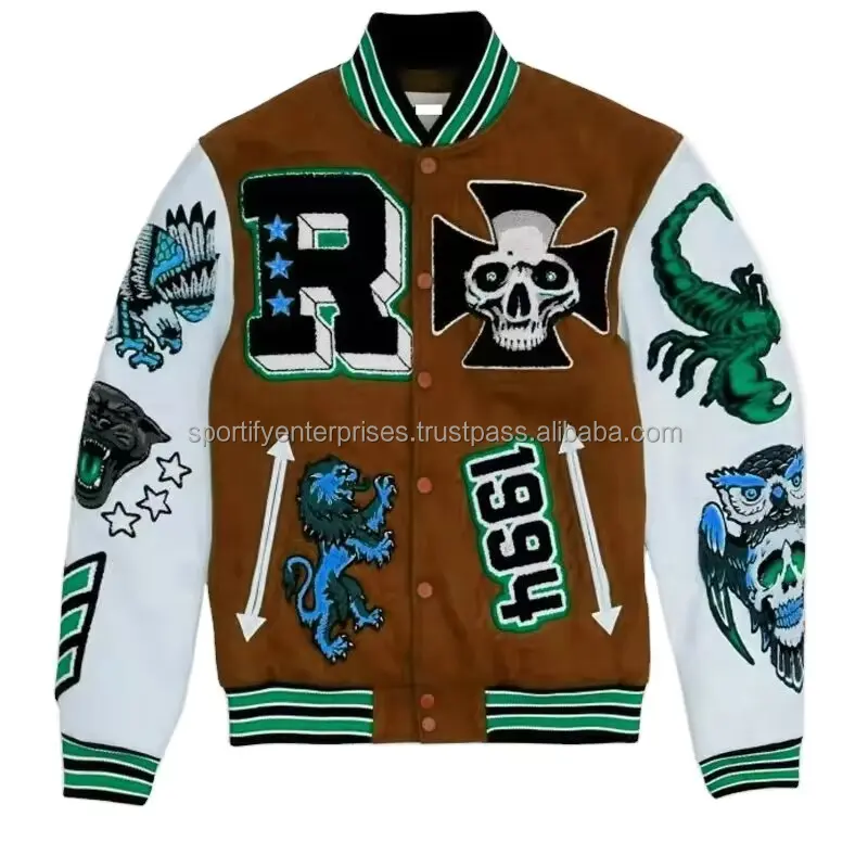 Wholesale Custom Varsity Letter Chenille Embroidered Iron On Alphabet Patch Chenille Embroidery Patches For Jacket and Hats