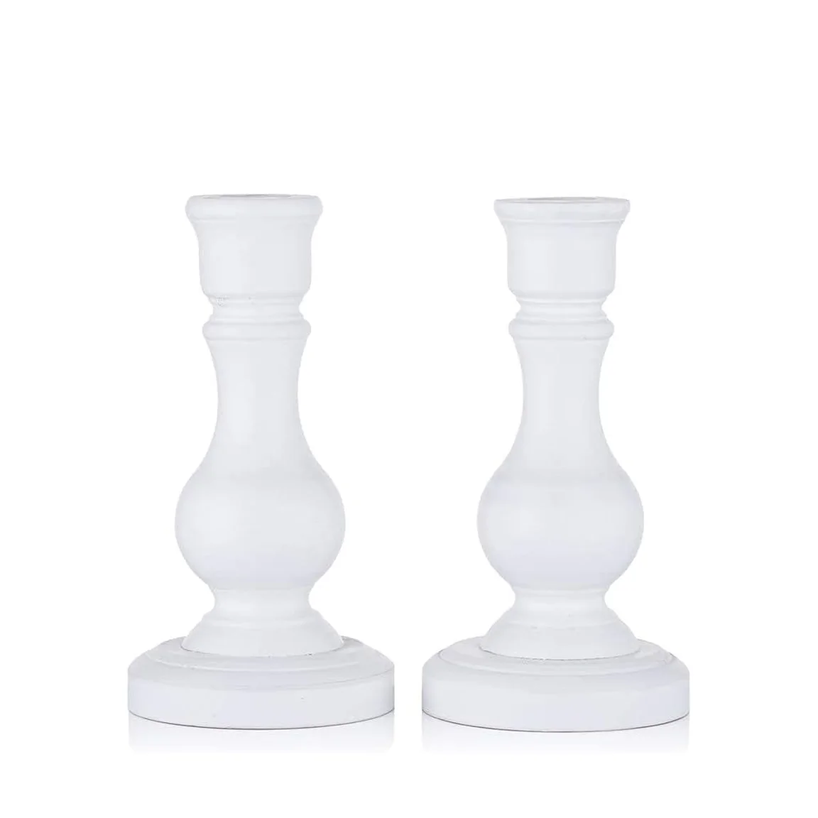 Hot Sale Wooden Candle Holder Set Mango Wood Candle Holder Stand Set of 2 Hand Carved Candlestick at Factory Wholesale Price