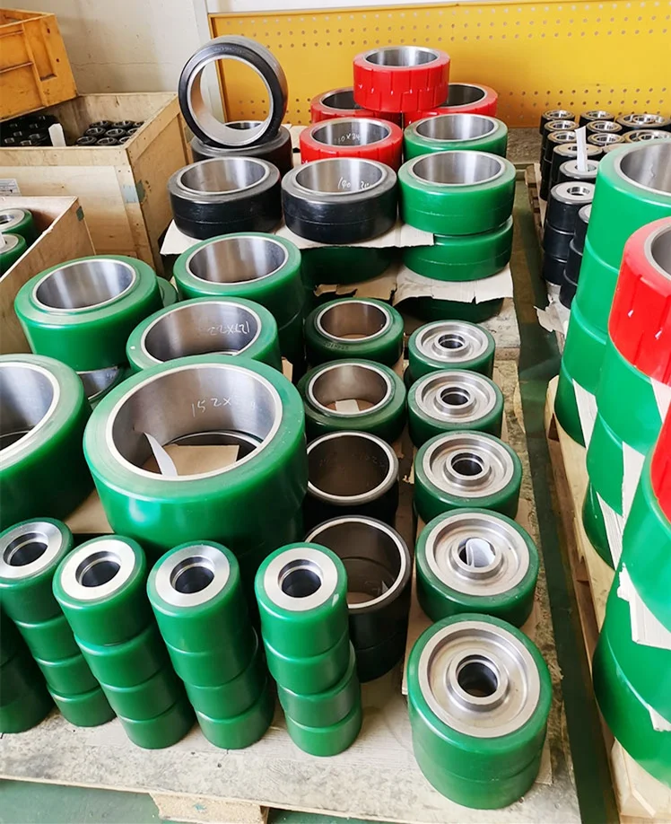 Polyurethane solid tire  Electric Forklift /Truck Solid polyurethane  PU Drive Load Caster Wheel