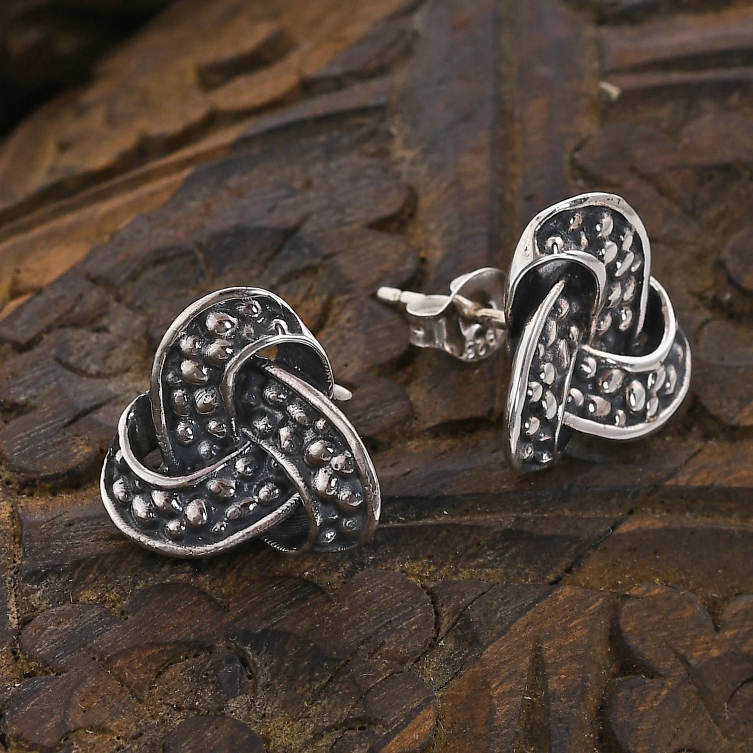Bali Legacy Sterling Silver Dragon Skin Knot Earrings High Quality Wholesale Earrings Jewelry for Women