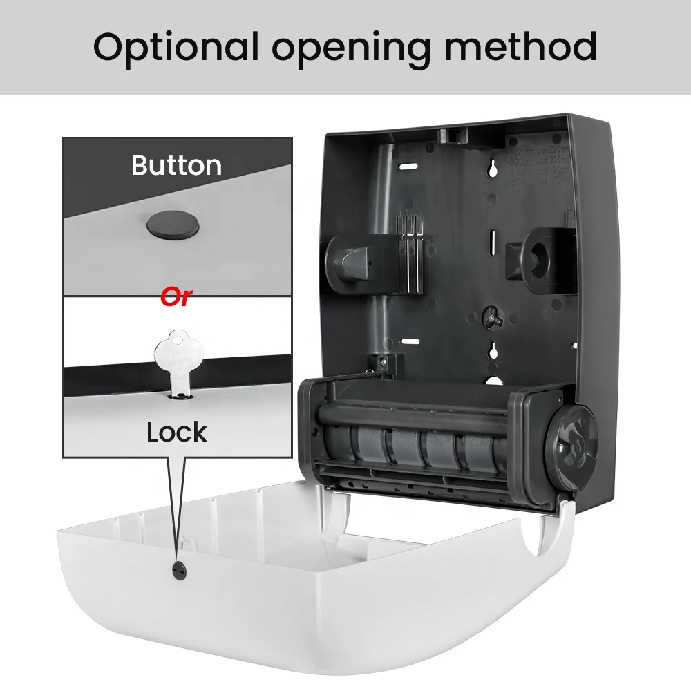 ABS Plastic Auto Cut Paper Towel Dispenser Bathroom Jumbo Roll Kitchen Multifold Hand Tissue Holder Toilet Wall Mounted