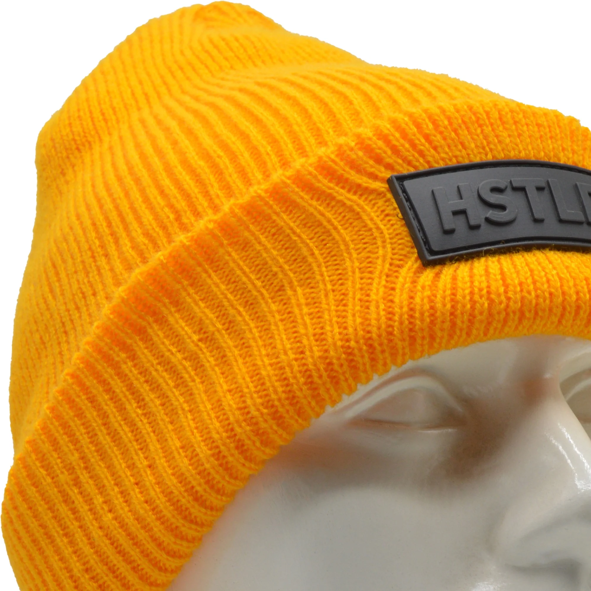 Custom Ribbed Cuff Beanies Unisex Yellow Beanie Cap Winter Arrivals Hot Selling Premium Quality Beanies