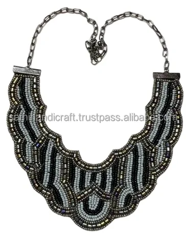 Embroidered necklace tribal Embroidered necklace traditional