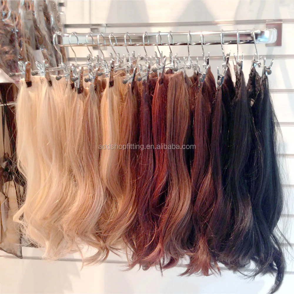 Stainless Rotating rack belt display stand hair extension holder for Hair Salon