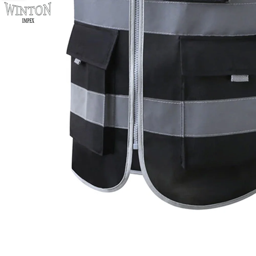 2021 OEM Custom Wholesale High Visibility Safety reflective Vest Black Cheap Reflective Vest Running Vest