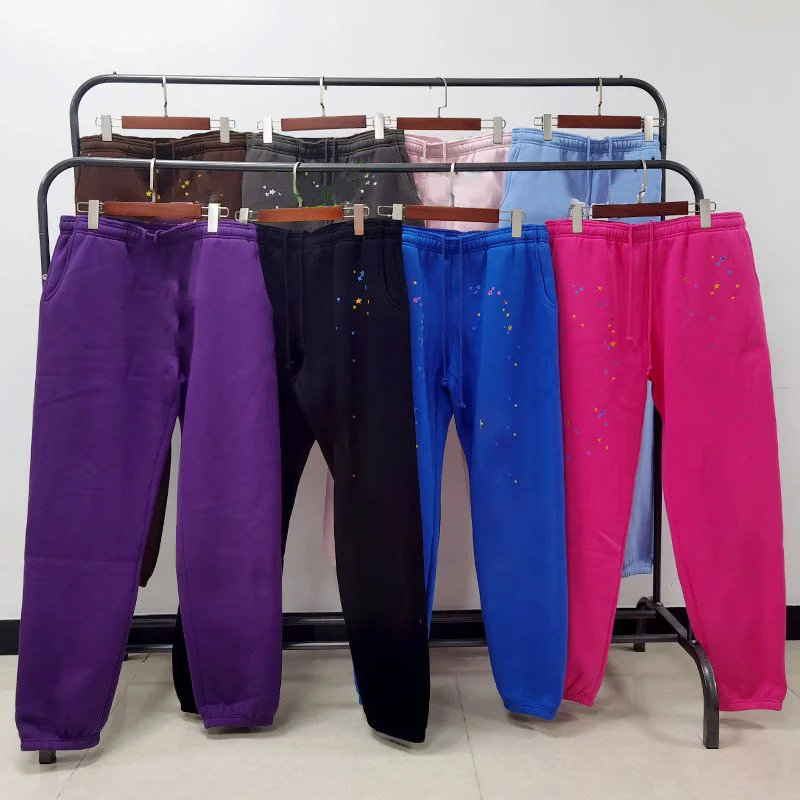 2024 New 420GSM Spider Sweat Pants Men Streetwear Trousers Joggers 1:1 High Quality Puff Printing Spider Sweatpants