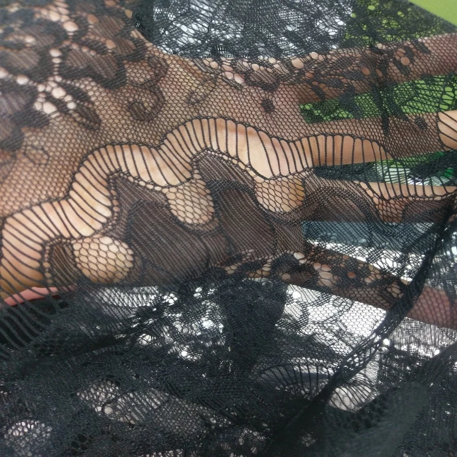 Eyelash lace jacquard lace chantilly lace jacquard knit fabric 100% Nylon for garment dress #LN-27401