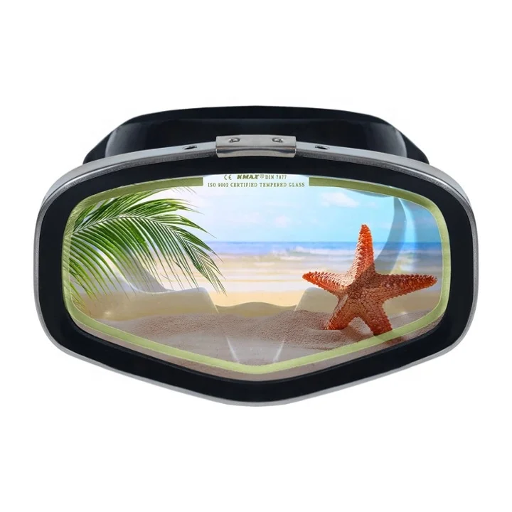 KMAX Tempered Glass Silicone Skirt Single Lens Dive Mask