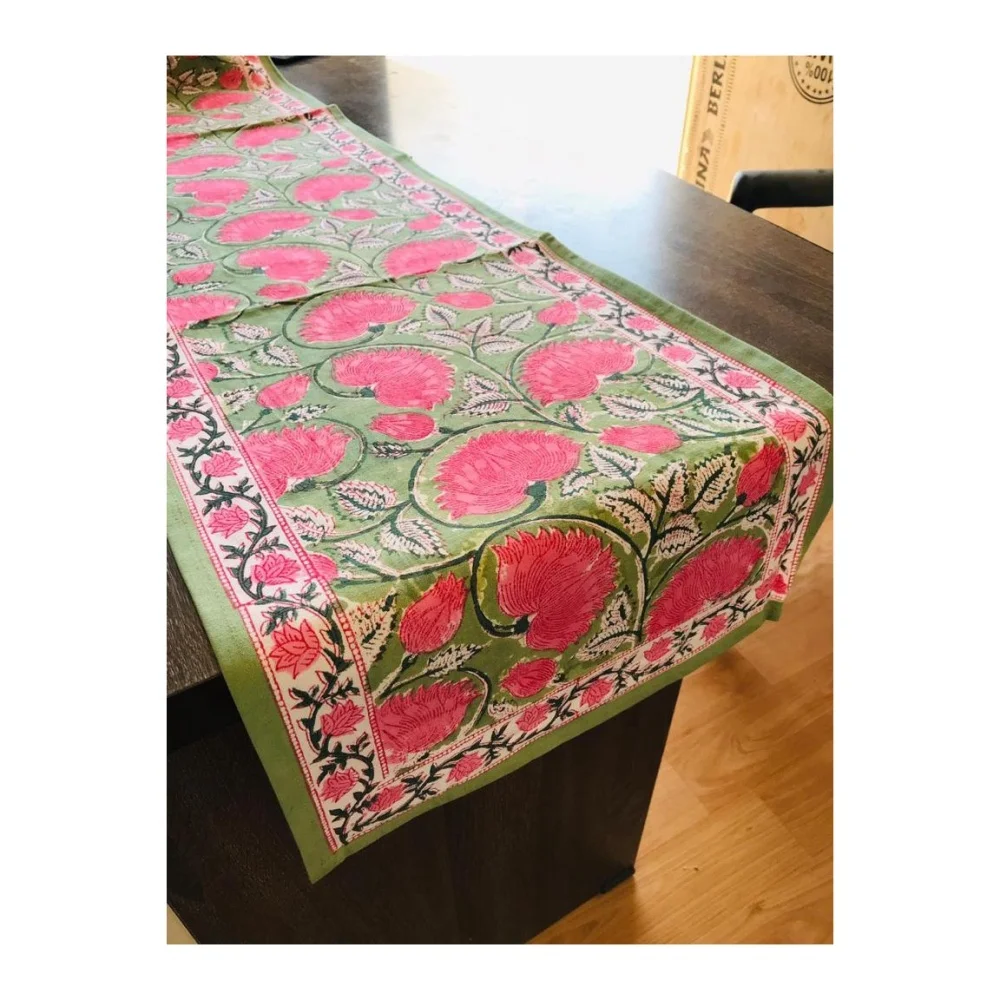 Hand Block Printed Organic Cotton Indian Style Table Runner