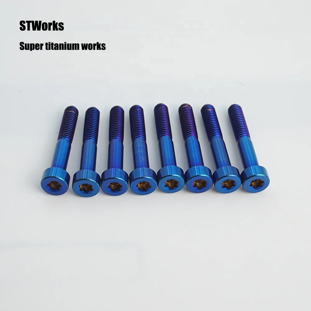 TC4 titanium alloy screw M5 vertical cover screw mountain bike road bike bowl set cover screw