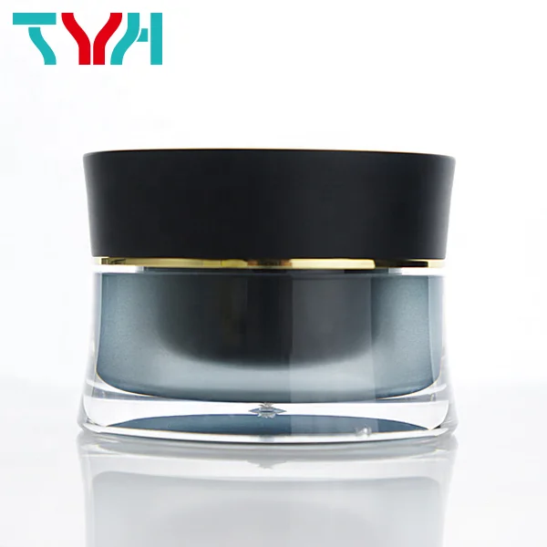 15ml 30ml 50ml PMMA Acrylic Luxury Clear White Curve Round Double Wall Plastic Cream Jar PP Inner Cup PE Inner Cover (LC Series)