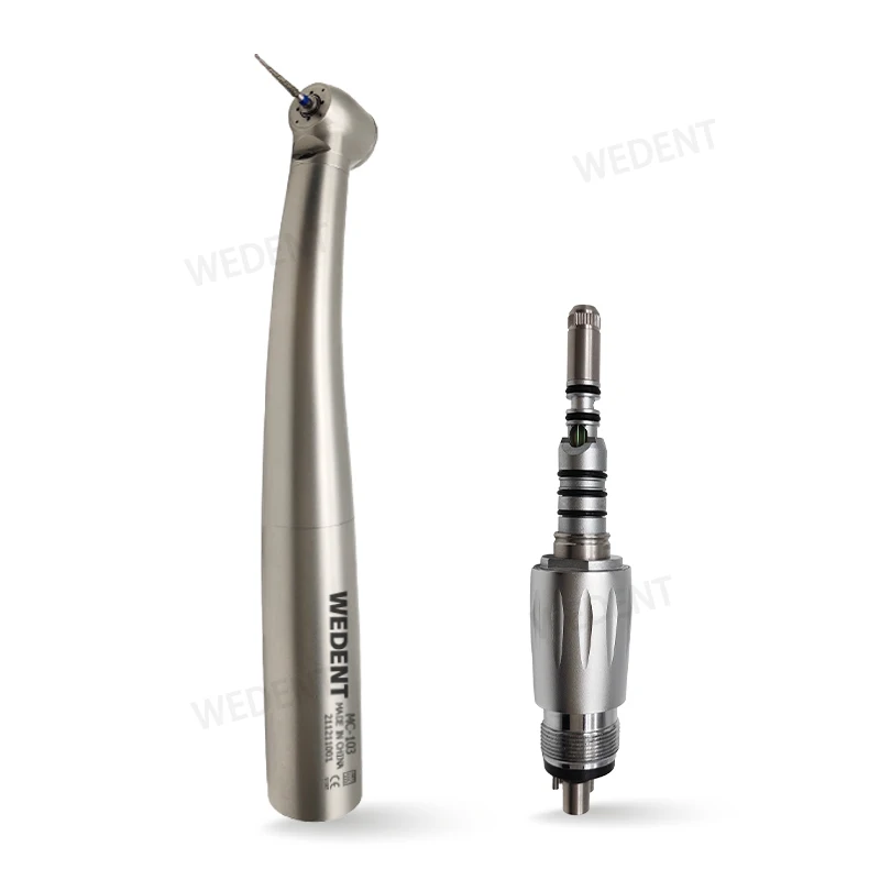 Factory Supply KV 9000L Quick Coupling Connector 2/4 Holes 4 Waters Spray Fiber Optic Dental Turbine High Speed  Handpiece