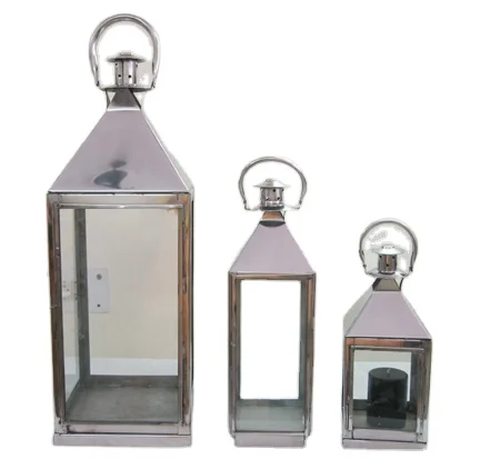 Classic Stainless Steel Lantern for Home Decoration Wedding Party Restaurant Hotel Church and
